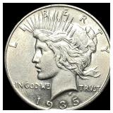1935 Silver Peace Dollar CLOSELY UNCIRCULATED