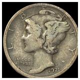 1921-D Silver Mercury Dime LIGHTLY CIRCULATED