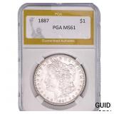 1887 Morgan Silver Dollar PGA MS61