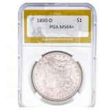 1890-O Morgan Silver Dollar PGA MS64+
