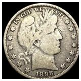 1898 Silver Barber Half Dollar HIGH GRADE