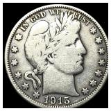 1915-D Silver Barber Half Dollar LIGHTLY CIRCULATE