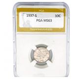1937-S Mercury Silver Dime PGA MS63