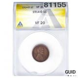 1914-D Wheat Cent ANACS VF20