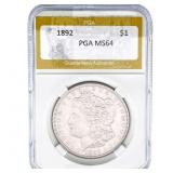 1892 Morgan Silver Dollar PGA MS64