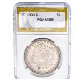 1900-O Morgan Silver Dollar PGA MS65