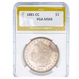 1881-CC Morgan Silver Dollar PGA MS66