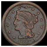1857 Braided Hair Large Cent NEARLY UNCIRCULATED