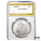 1889-O Morgan Silver Dollar PGA MS65+