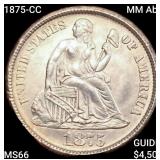 1875-CC MM Abv Seated Liberty Dime GEM BU