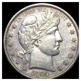 1894-S Silver Barber Half Dollar CLOSELY UNCIRCULA