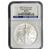 2007-W Silver Eagle NGC MS70