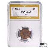 1864 Indian Head Cent PGA MS64 RB