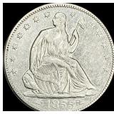 1855 Arrows Seated Liberty Half Dollar NEARLY UNCI