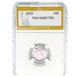 1919 Mercury Silver Dime PGA MS65 FSB