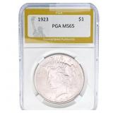 1923 Silver Peace Dollar PGA MS65