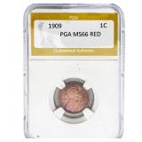 1909 Wheat Cent PGA MS66 RED