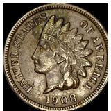 1908-S Indian Head Cent ABOUT UNCIRCULATED