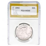 1942 Walking Liberty Half Dollar PCG MS66