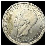 1950 Sweden Silver 2 Kronor UNCIRCULATED