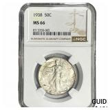 1938 Walking Liberty Half Dollar NGC MS66