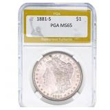 1881-S Morgan Silver Dollar PGA MS65