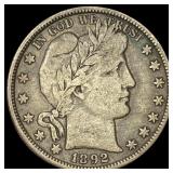 1892-O Silver Barber Half Dollar LIGHTLY CIRCULATE