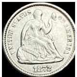 1872 Silver Half Dime CLOSELY UNCIRCULATED