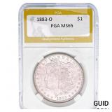 1883-O Morgan Silver Dollar PGA MS65