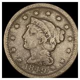 1849 Braided Hair Large Cent LIGHTLY CIRCULATED