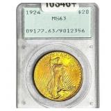 1924 $20 Gold Double Eagle PCGS MS63