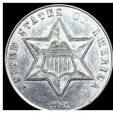 1861 Silver Three-Cent Piece UNCIRCULATED