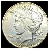 1934 Silver Peace Dollar CLOSELY UNCIRCULATED