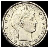 1898 Silver Barber Quarter CLOSELY UNCIRCULATED