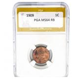 1909 Wheat Cent PGA MS64 RB