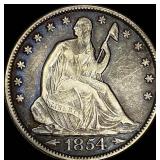 1854-O Silver Half Dollar (Arrows) NEARLY UNCIRCUL