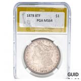 1878 Morgan Silver Dollar PCG MS64 8TF