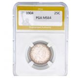 1904 Barber Quarter PGA MS64