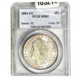 1891-CC Morgan Silver Dollar PCGS MS62