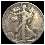 1921-S Silver Half Dollar Walking Liberty LIGHTLY