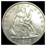 1858 Silver Half Dollar (Seated Liberty) CLOSELY U