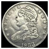1833 Capped Bust Half Dollar NEARLY UNCIRCULATED