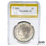 1921 Morgan Silver Dollar PGA MS66+ PL
