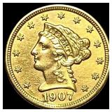 1907 Liberty Head Gold Quarter Eagle $2.50 CLOSELY
