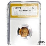 1909-S Wheat Cent PGA MS64 RED