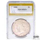 1928 Silver Peace Dollar PGA MS63+