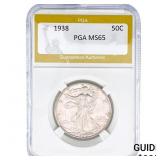 1938 Walking Liberty Half Dollar PGA MS65