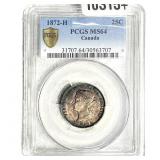 1872-H Canada Silver 25C PCGS MS64