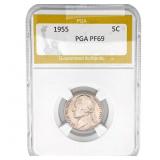 1955 Jefferson Nickel PGA PF69
