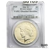 1925 Silver Peace Dollar PCGS MS63 VAM 3
